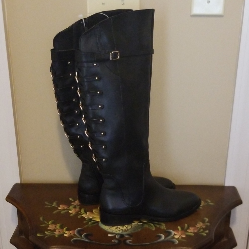 Leather tall boots